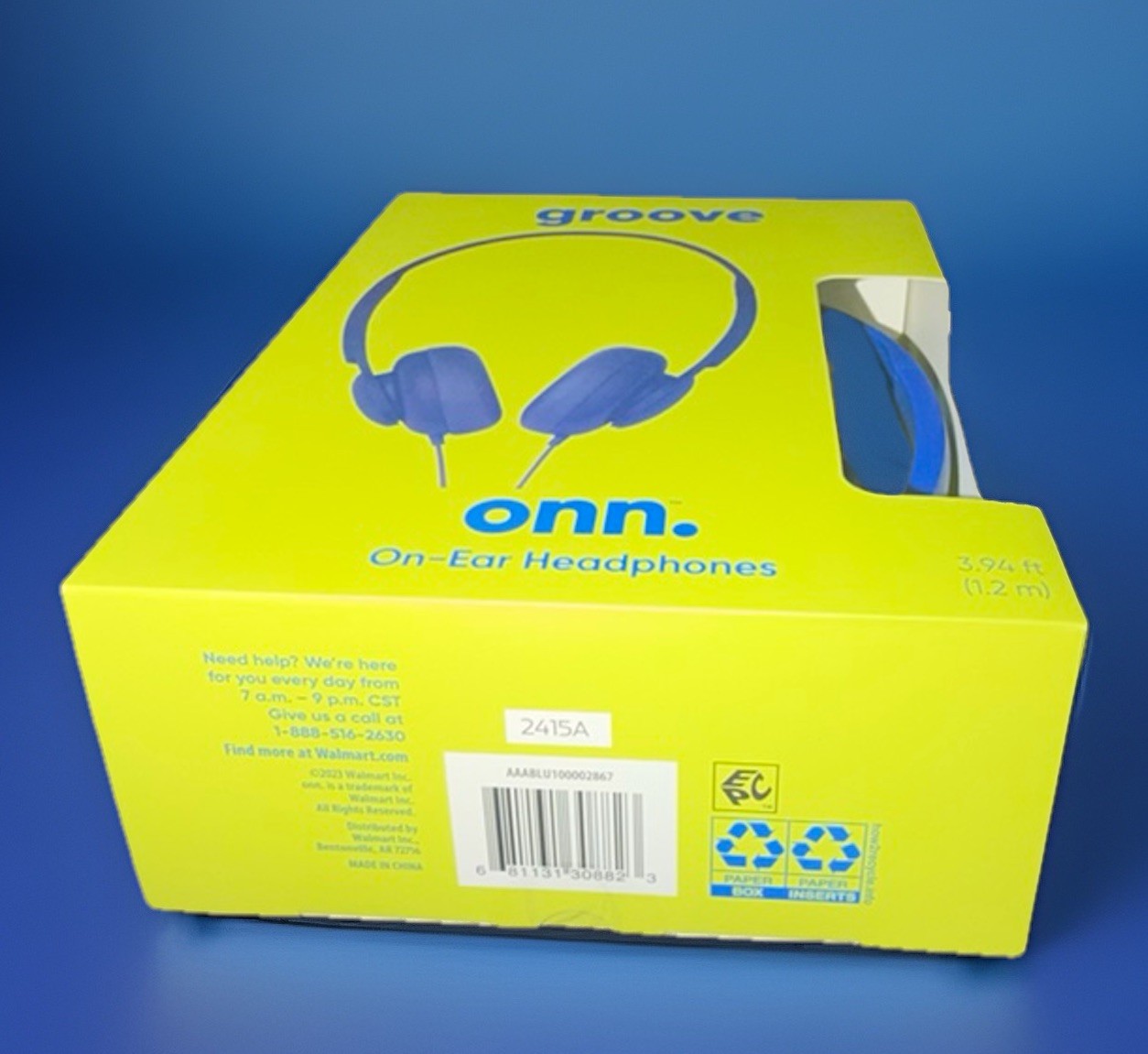Groove onn. Wired On-Ear Headphones~Blue 3.5mm Jack~ 4ft Cord~NEW IN BOX