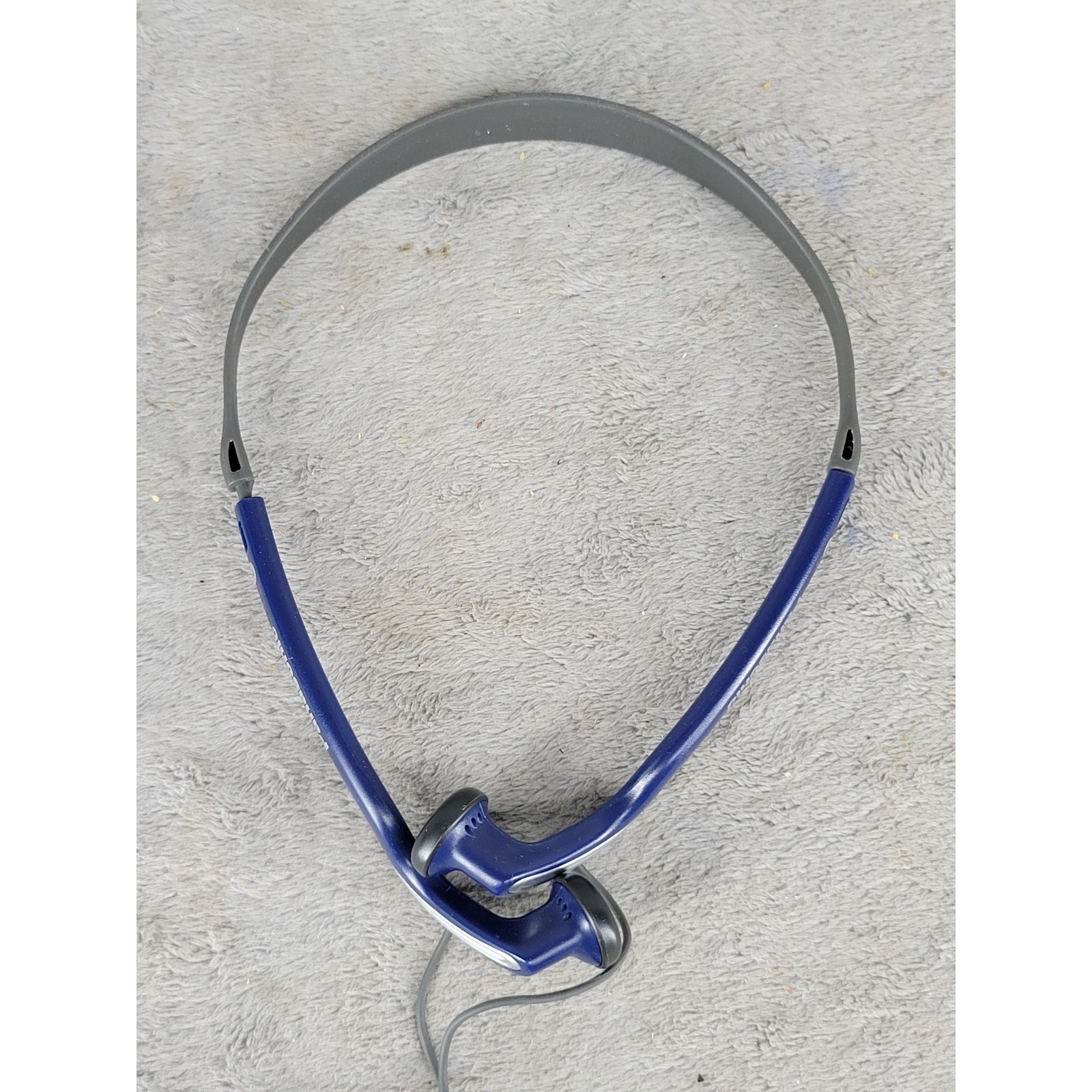 Panasonic Wired Neckband Headphones Blue Gray 3.5mm Jack Vintage RP-HS6