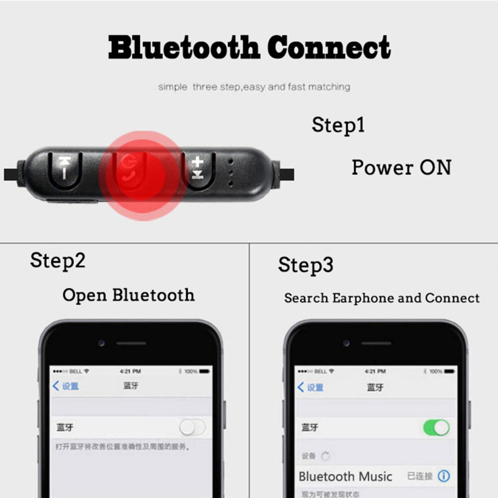 Bluetooth Headphones Wireless Running Earphones Sport Headset for Smartphones