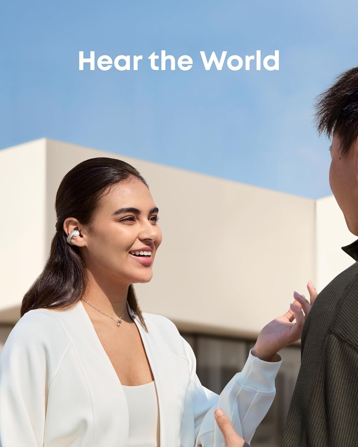 Soundcore AeroClip by Anker, Open-Ear Earbuds, Clip-On Headphones, Stable Fit