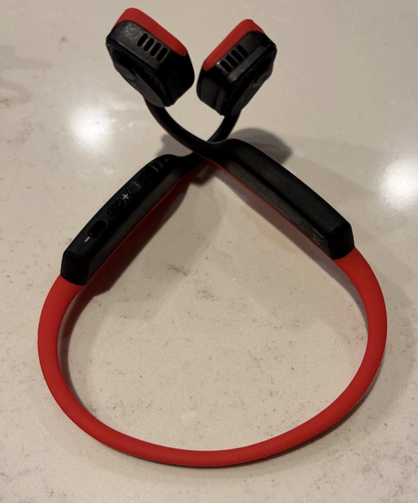 Aftershokz Trekz Titanium Bone Conduction Wireless Headphones RED AS600 Tested