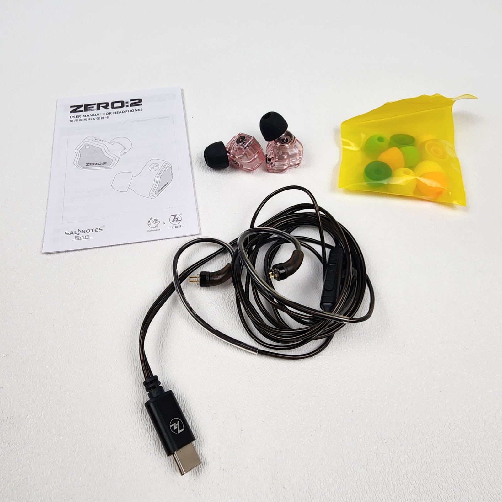 7Hz x Crinacle Zero:2 IEM Earphones Linsoul Wired Earbuds Pink With Mic