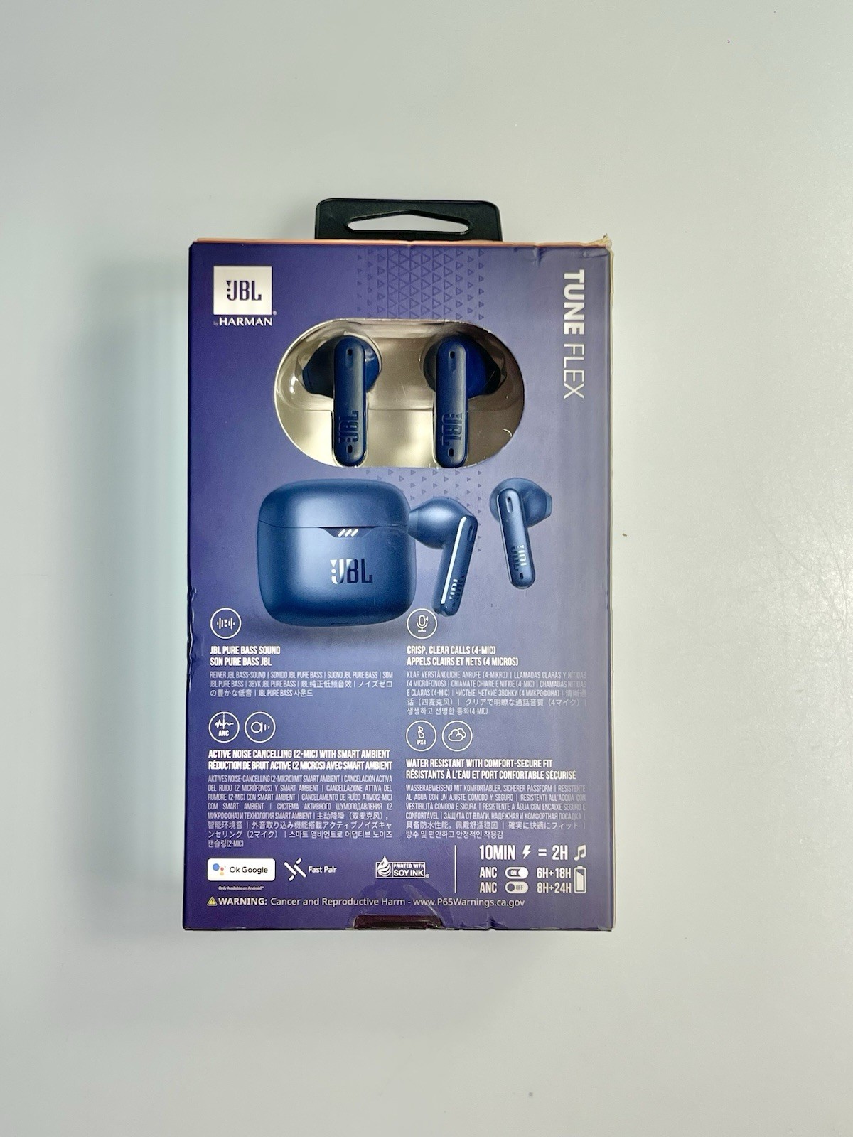 By Harman JBL Tune Flex True Wireless Bluetooth Noise Canceling Earbuds Blue