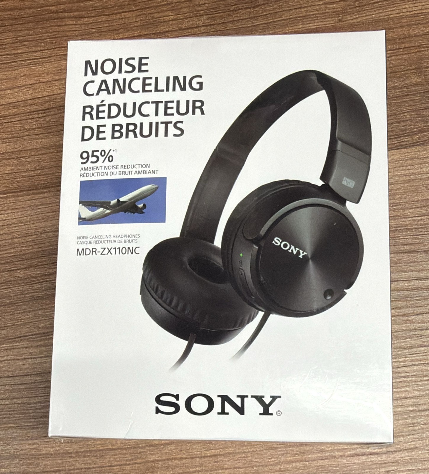 Sony Noise Canceling MDRZX110NC Wired Headphones – Black