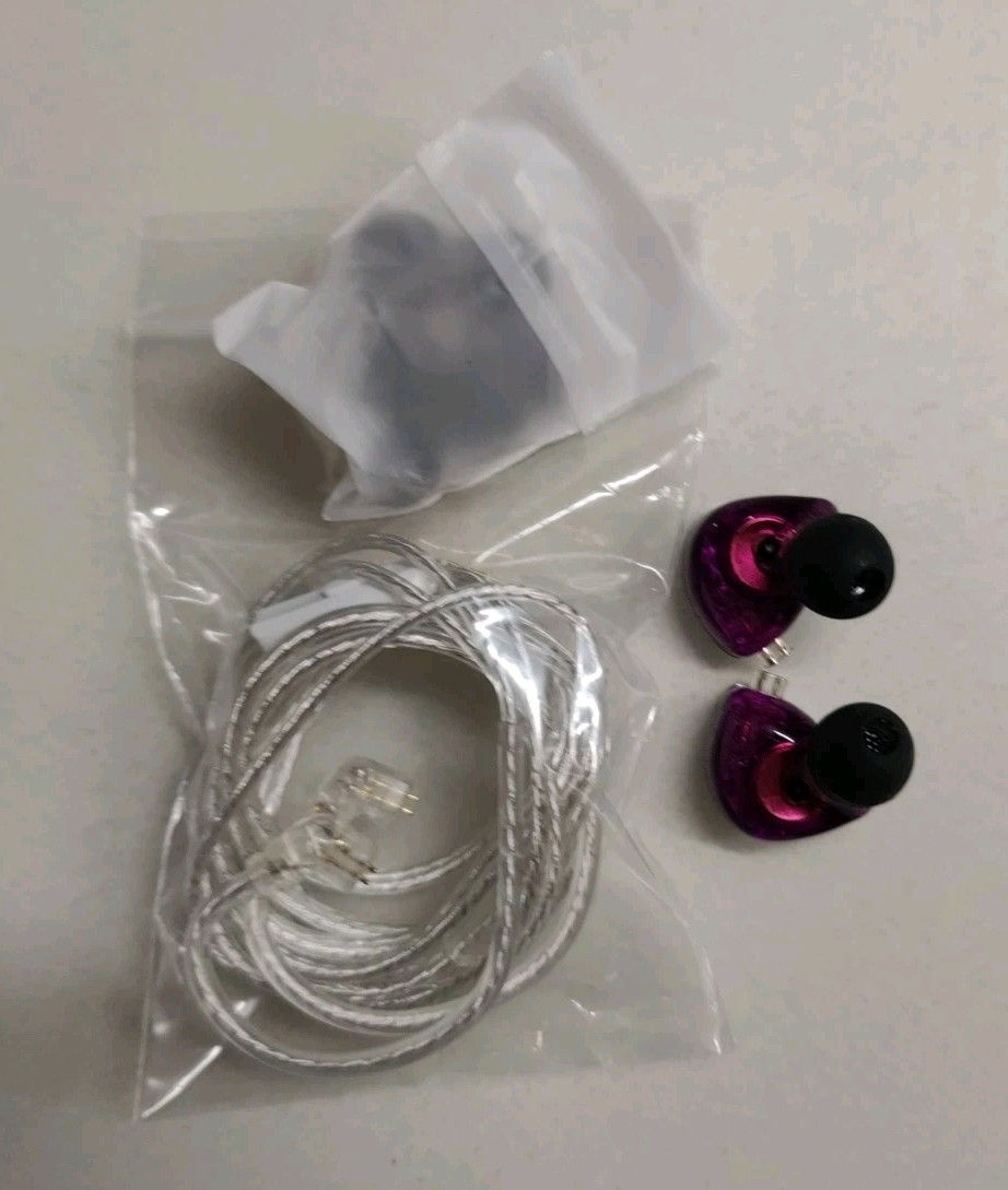 KZ ZS10 Pro, Linsoul 4BA+1DD 5 Driver in-Ear HiFi Earphones with Mic, Purple