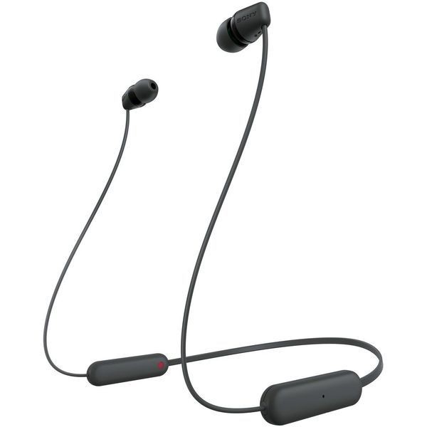 Sony WI-C100 Neckband In-Ear Wireless Bluetooth Earbuds Black DSEE 25h Battery