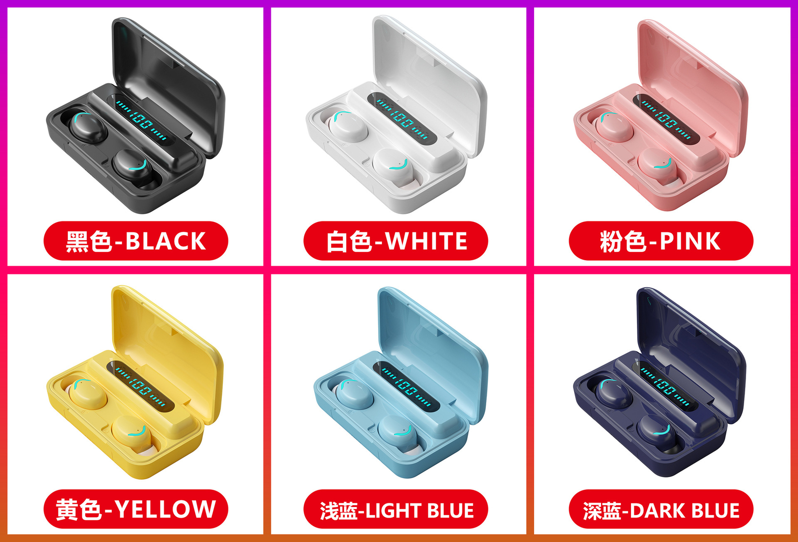 M10M30 Bluetooth Headset High-Capacity Wireless Private Model TWS New F9 Smiley
