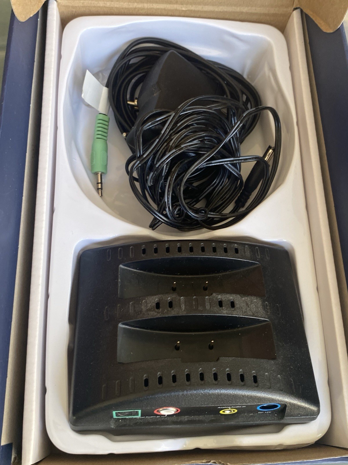 TV Ears Digital Wireless Headset System Transmitter Base Power Cables Tested