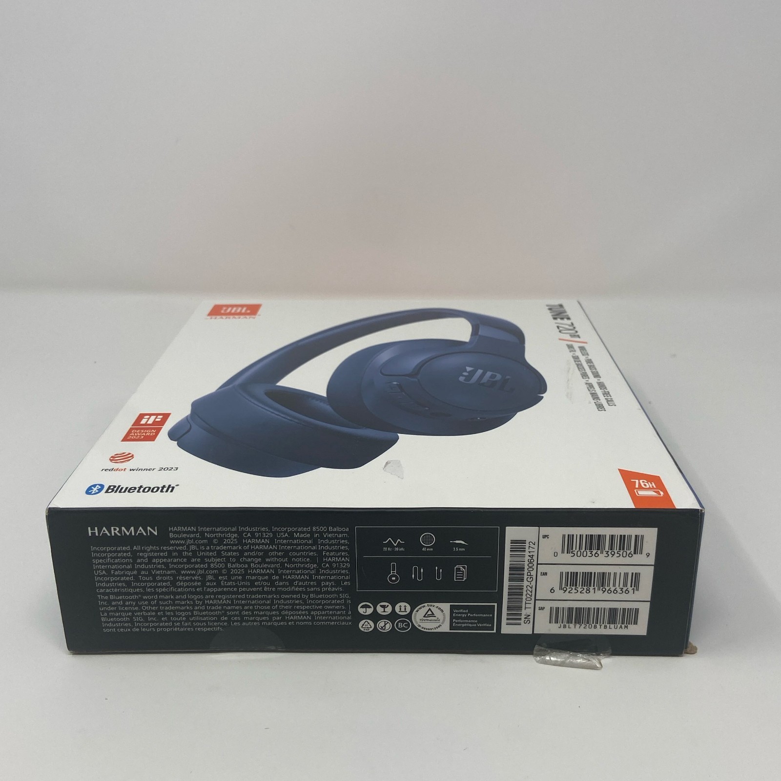 JBL Tune 720BT Wireless Over-Ear Bluetooth Headphones – Blue