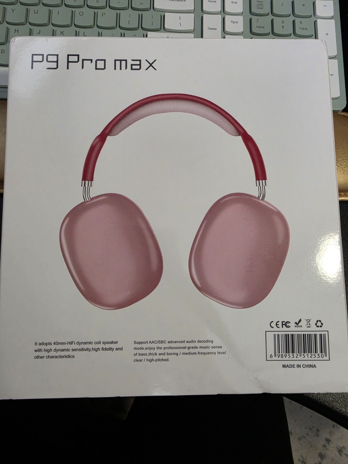 New P9 PRO MAX Headphones Noise Cancelling Bluetooth Earphones Red