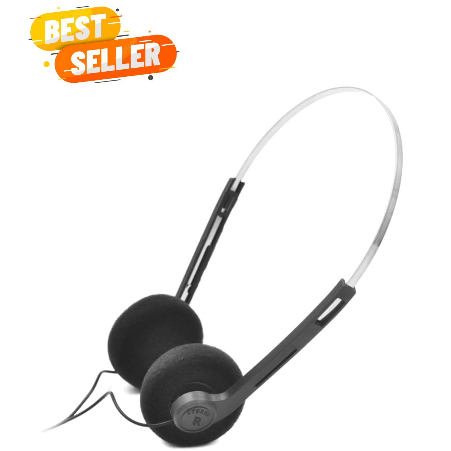 Classic Black Over-Ear Headphones with Adjustable Fit – Perfect for Music Lovers