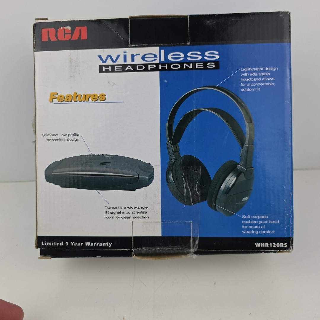 RCA Wireless Headphones Infra Red WHR120RS NEW Open Box Over Ear-Vintage