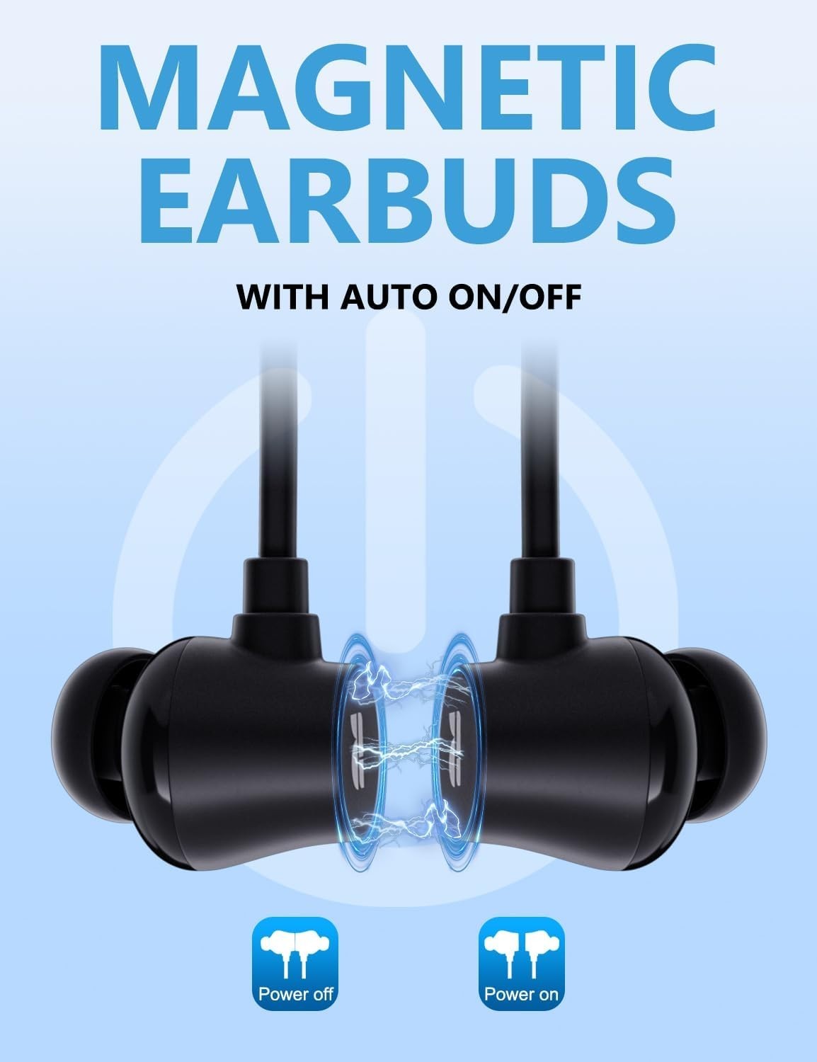 ANC Wireless Neckband Bluetooth Earbuds 60Hr Playtime Magnetic Earphones