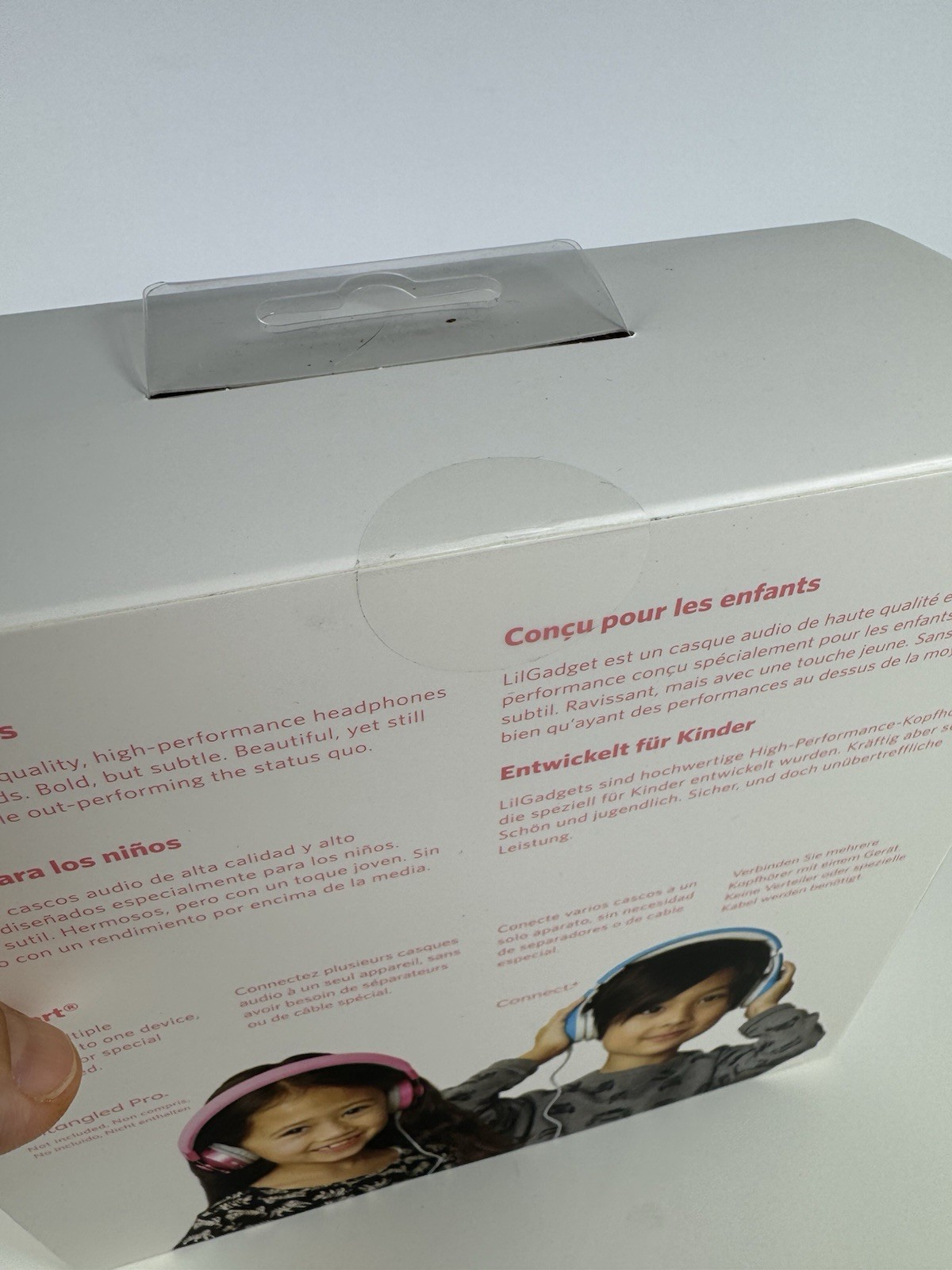 LilGadgets Connect+ Style Kids On-Ear Wired Headphones Pink 93dB New Sealed