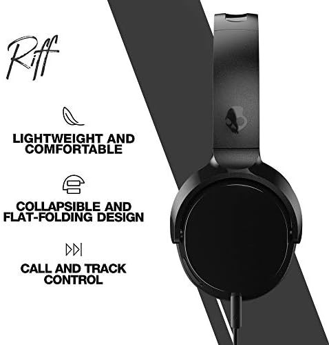 Skullcandy Riff On-Ear Wired Headphones, Convenient for Travel with 3.5mm AUX…