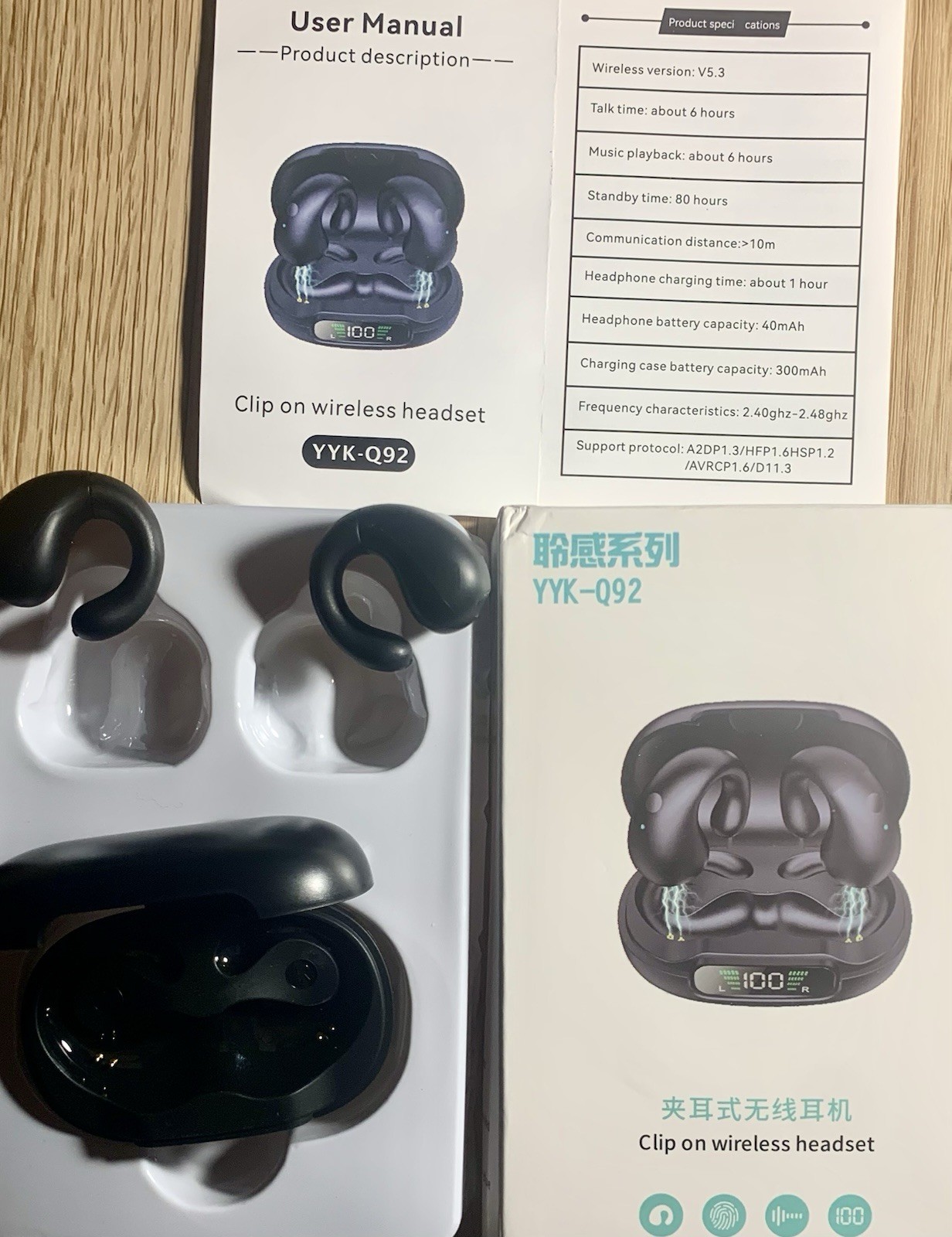 YYK-Q92 Clip On / Open Listening Wireless Headset