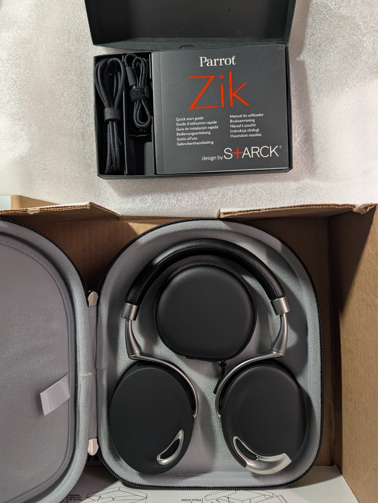 Parrot Zik Wireless Noise Cancelling Headphones with Touch Control – Black