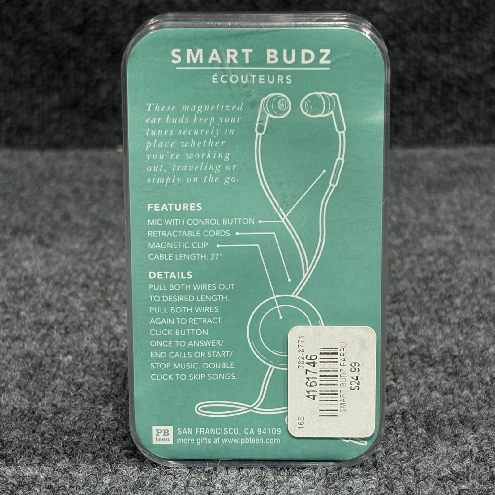 Triple C Smart Budz Earbuds Multicolor Hearts Retractable Wired 3.5mm PBteen