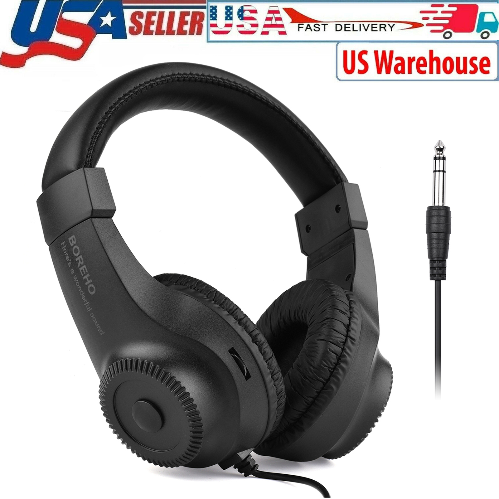 Wired Over Ear Headphones Studio Monitor Recording Headset for Guitar Amplifier