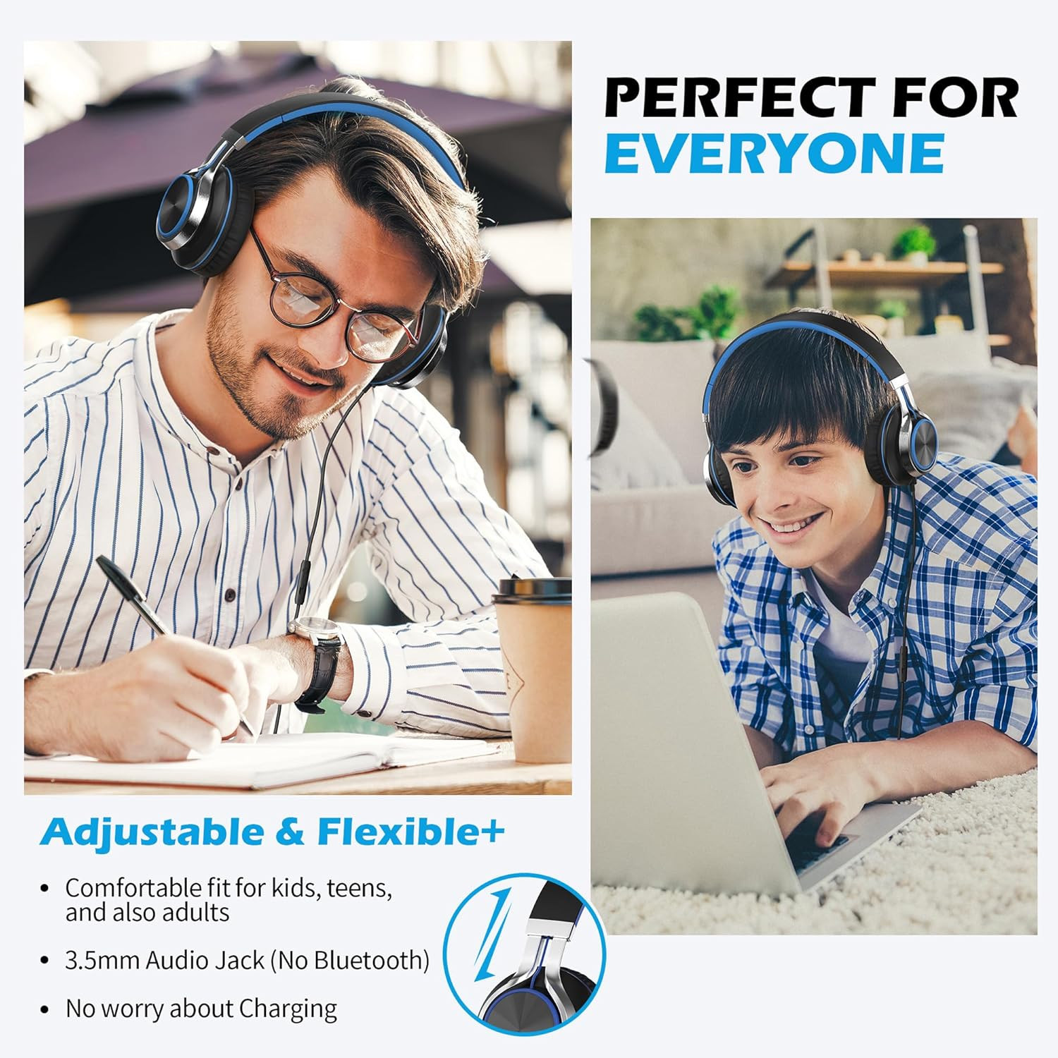 AILIHEN C8 Headphones Wired, On-Ear Kids Headphones with Microphone and Volume C