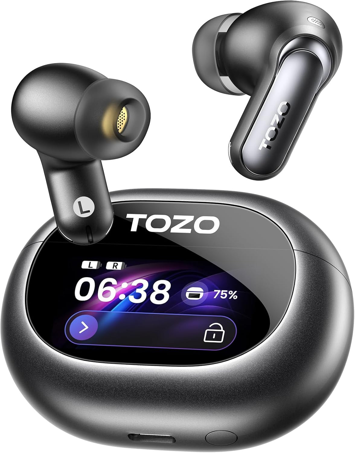 NC20 Pro Active Noise Cancelling Wireless Earbuds with Smart Touch Screen, LDAC