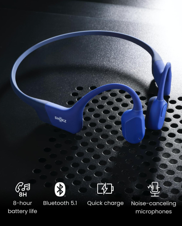 Shokz OpenRun S805 w/ USB-C Charging – Open-Ear Bluetooth Bone Conduction – Blue