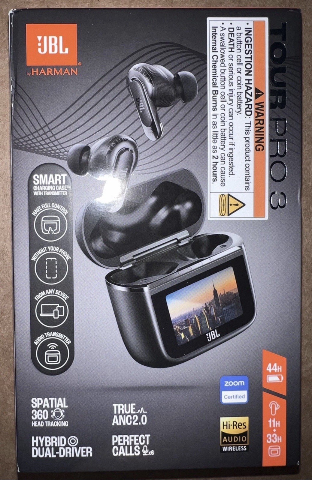 JBL Tour Pro 3 – True Wireless Noise Cancelling Earbuds with Smart Charging Case