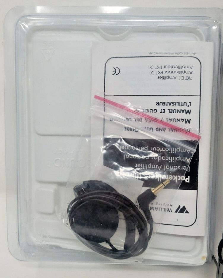 Williams Sound PKT D1 Wired Headphones – Silver UNTESTED