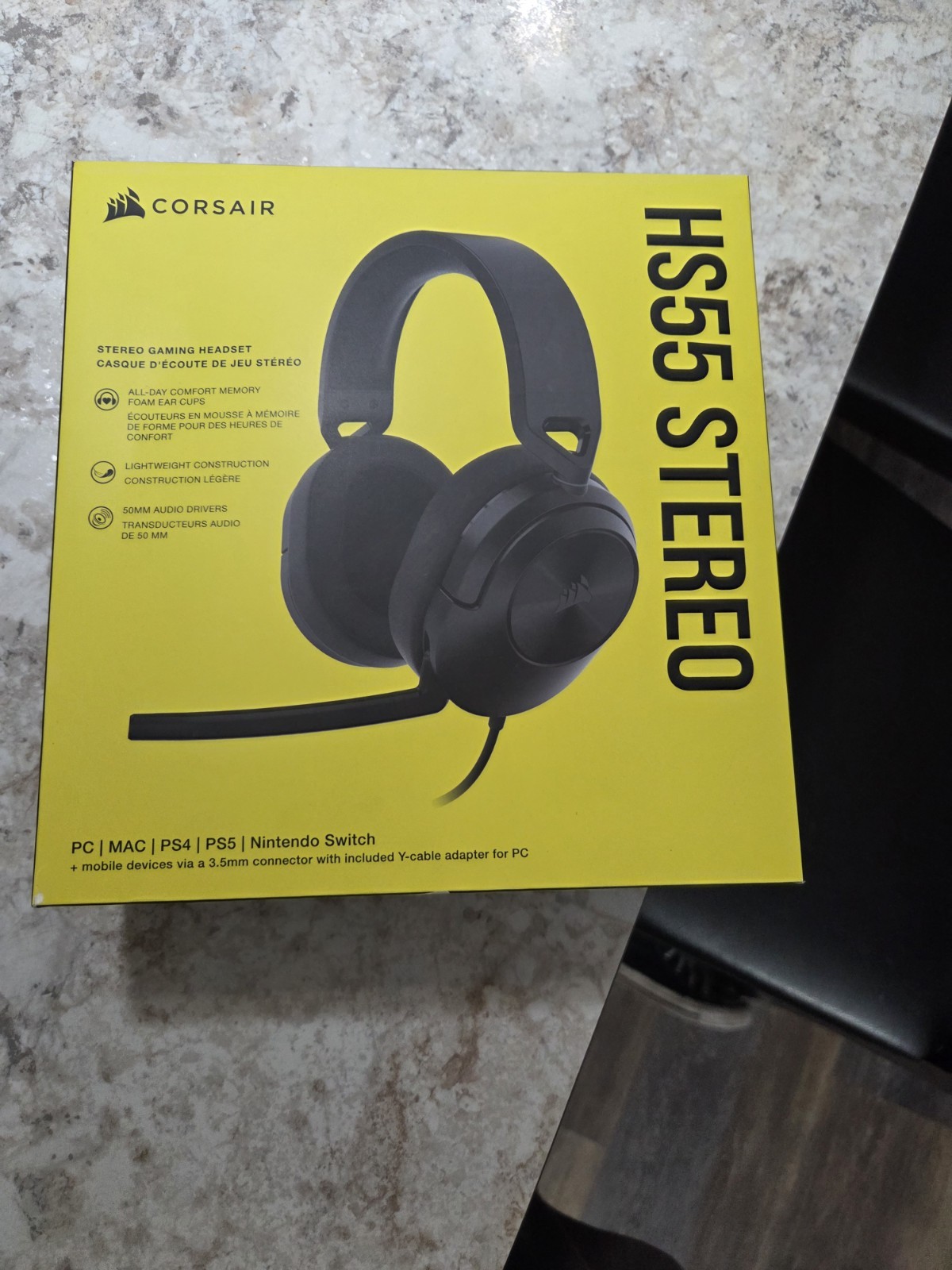 NEW CORSAIR HS55 CA-9011260-NA Corsair STEREO Wired Gaming Headset – Carbon