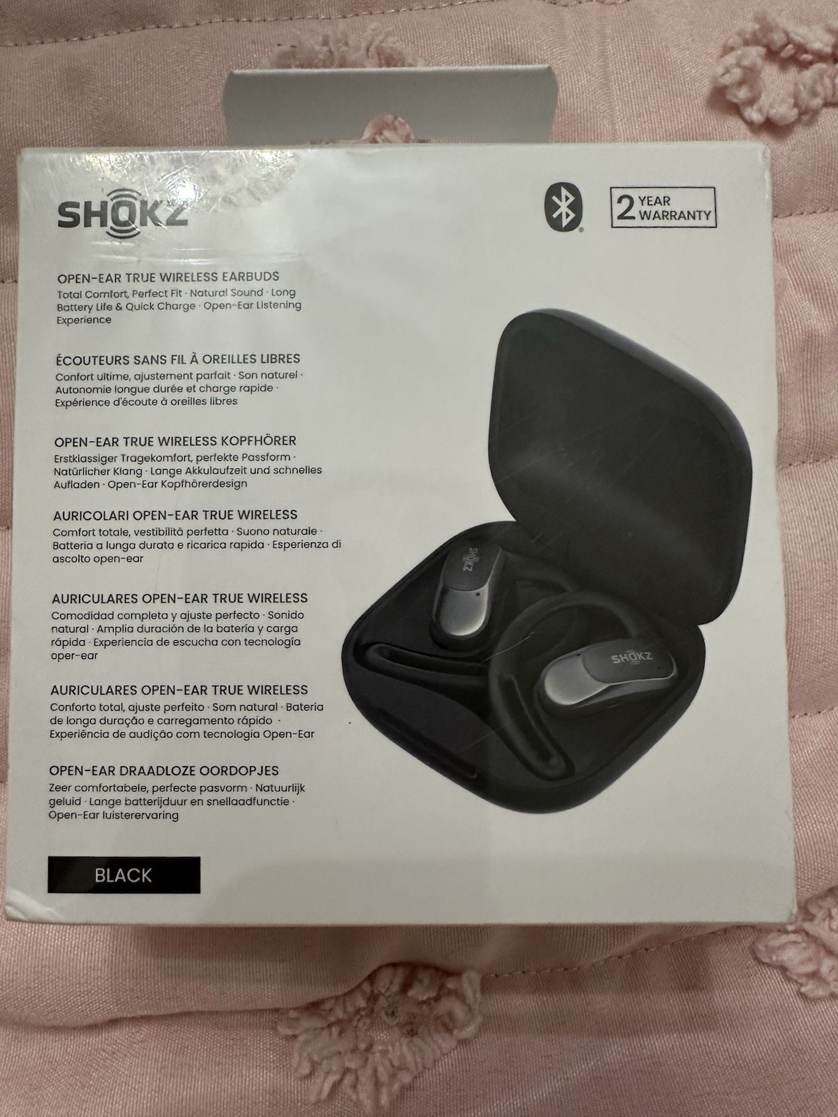 NEW Shokz OpenFit Air Open-Ear True Wireless Bluetooth Stereo Earbuds T511 Black