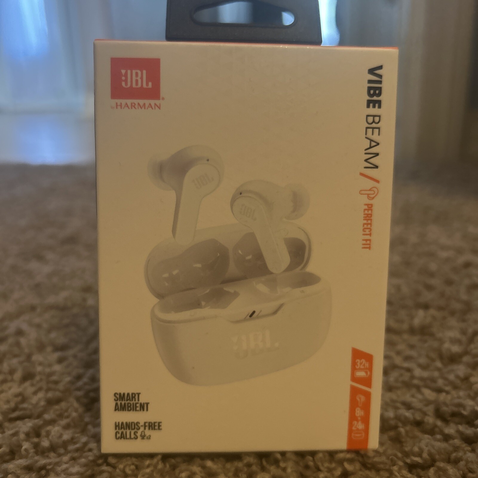 JBL Vibe Beam True Wireless In-Ear Headphones – White (JBLVBEAMWHTAM)