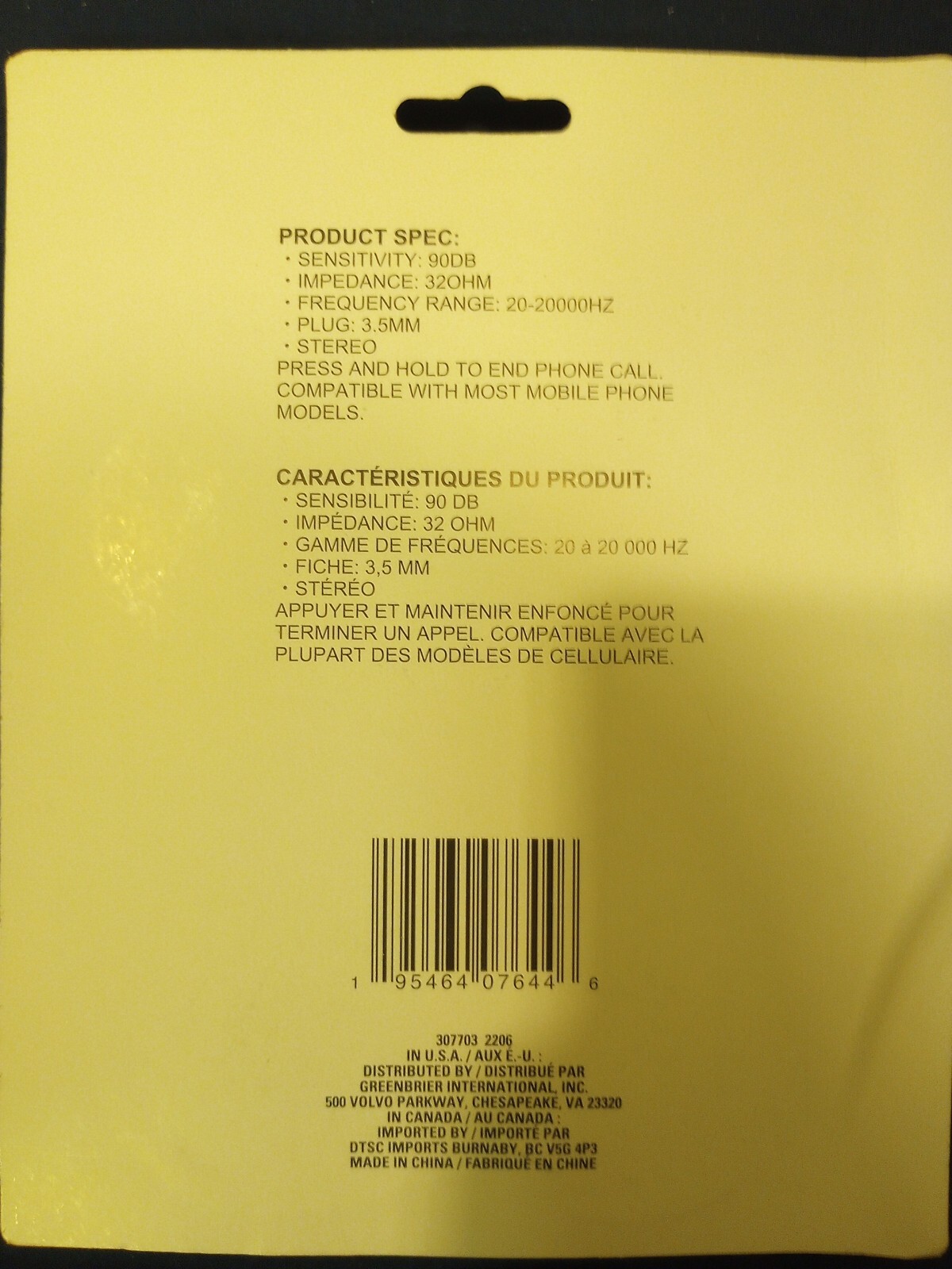 E-circuit Headphones 3.5 mm Jack 48 In. Cord