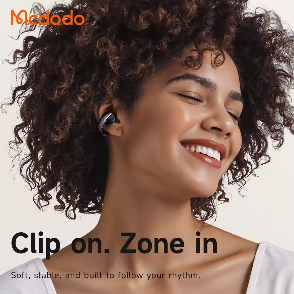 Mcdodo Secure Fit Clip-On Earbuds Wireless Bt5.4 Sweat-proof Long Playtime