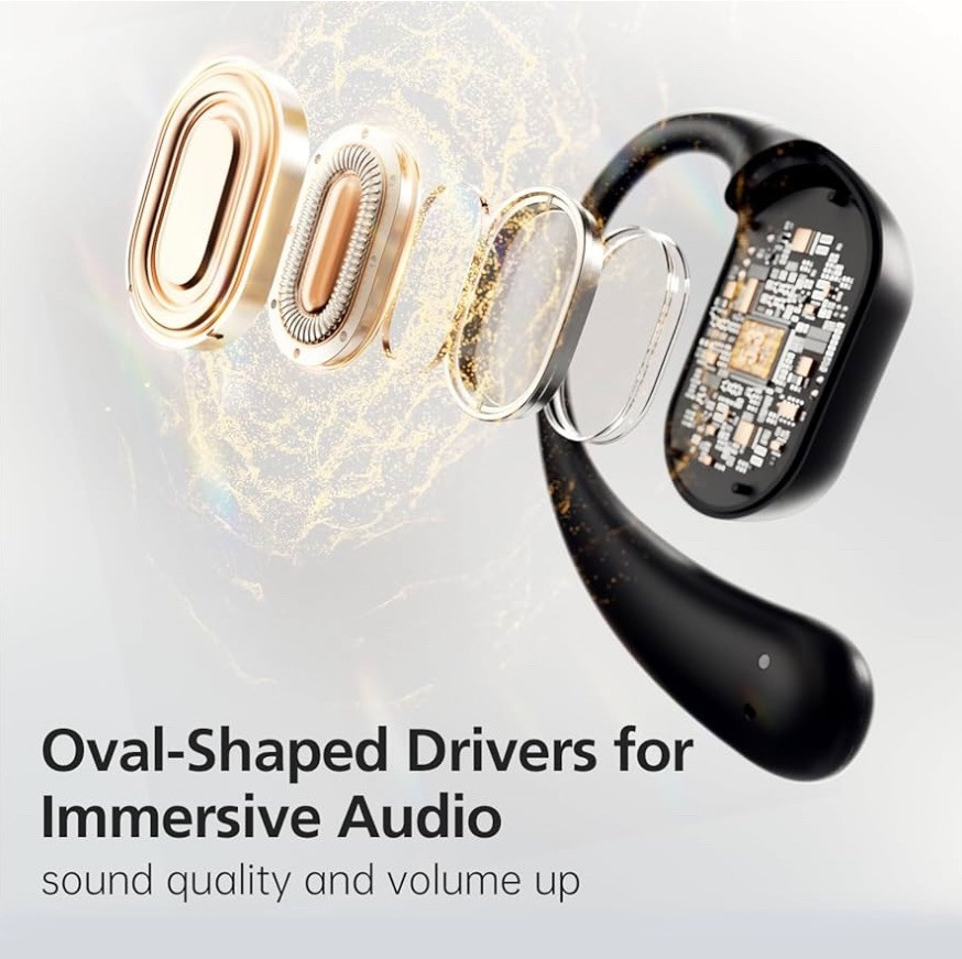Yistao -Open Ear Headphones with 35 Hours Playtime, True Wireless Air Conduction
