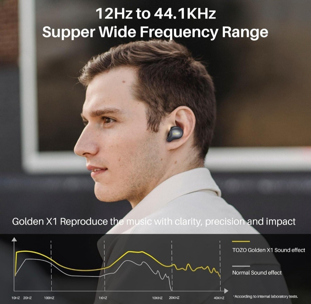 TOZO Golden X1 Galaxy Blue/Black Earbuds OrigX Pro, LDAC & Hi-Res Audio Wireless