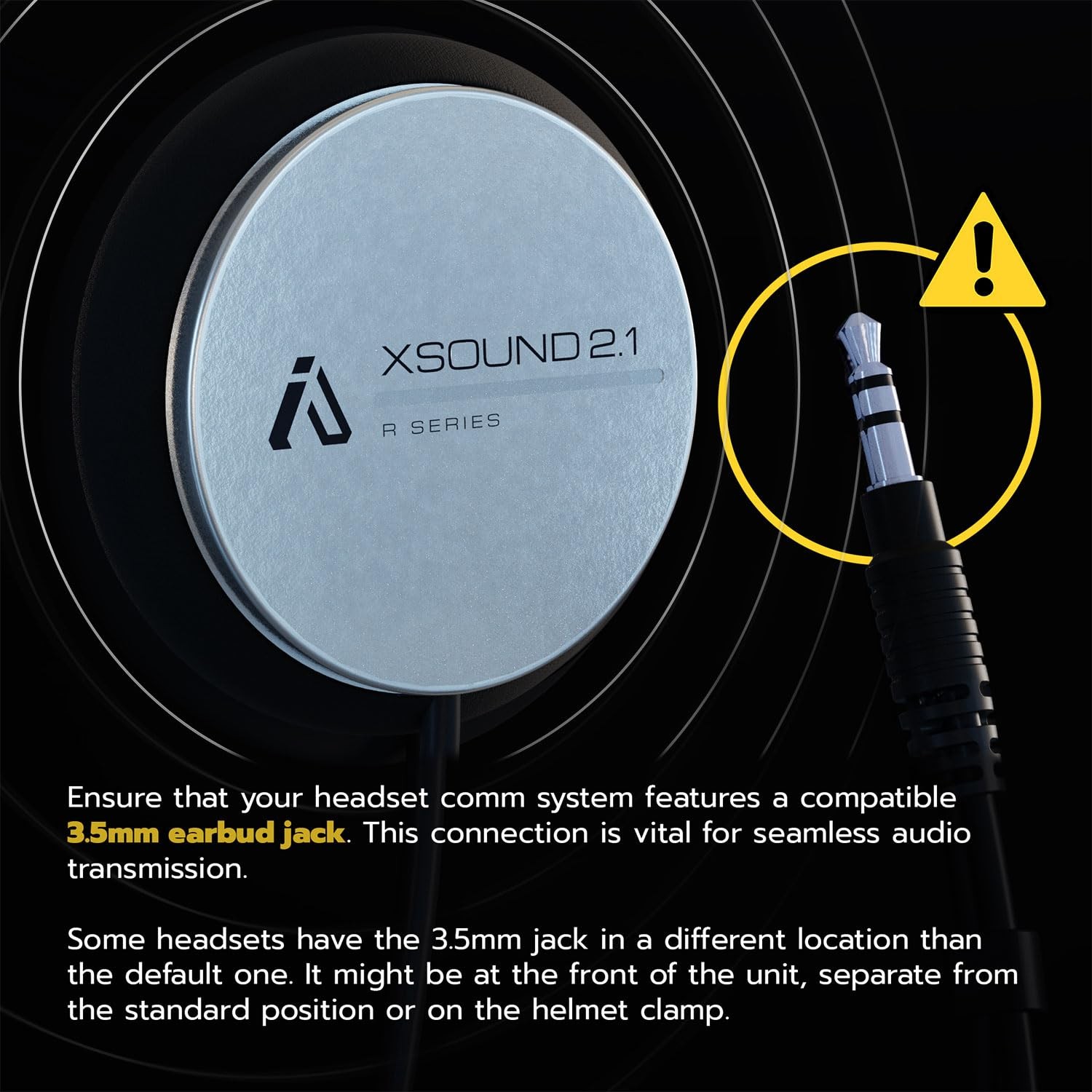 I A S U S High Performance Helmet Speaker Headphones with a 3.5mm Black
