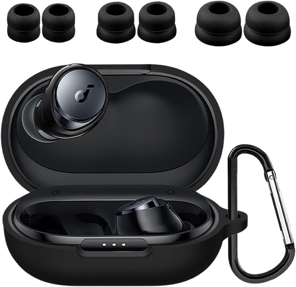 Soundcore Space A40 Silicone Ear Tips Kit with Carabiner & Protective Case