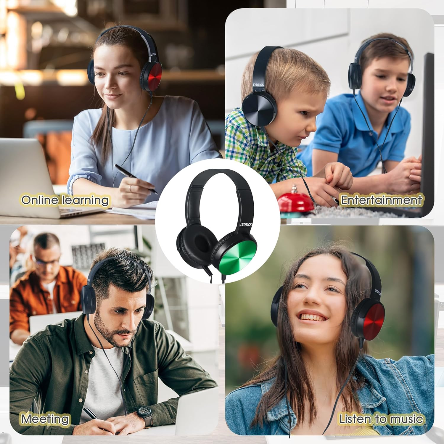 10 Pack Kids Headphones Bulk for School Classroom, Over-Ear Headphones Wired Sch