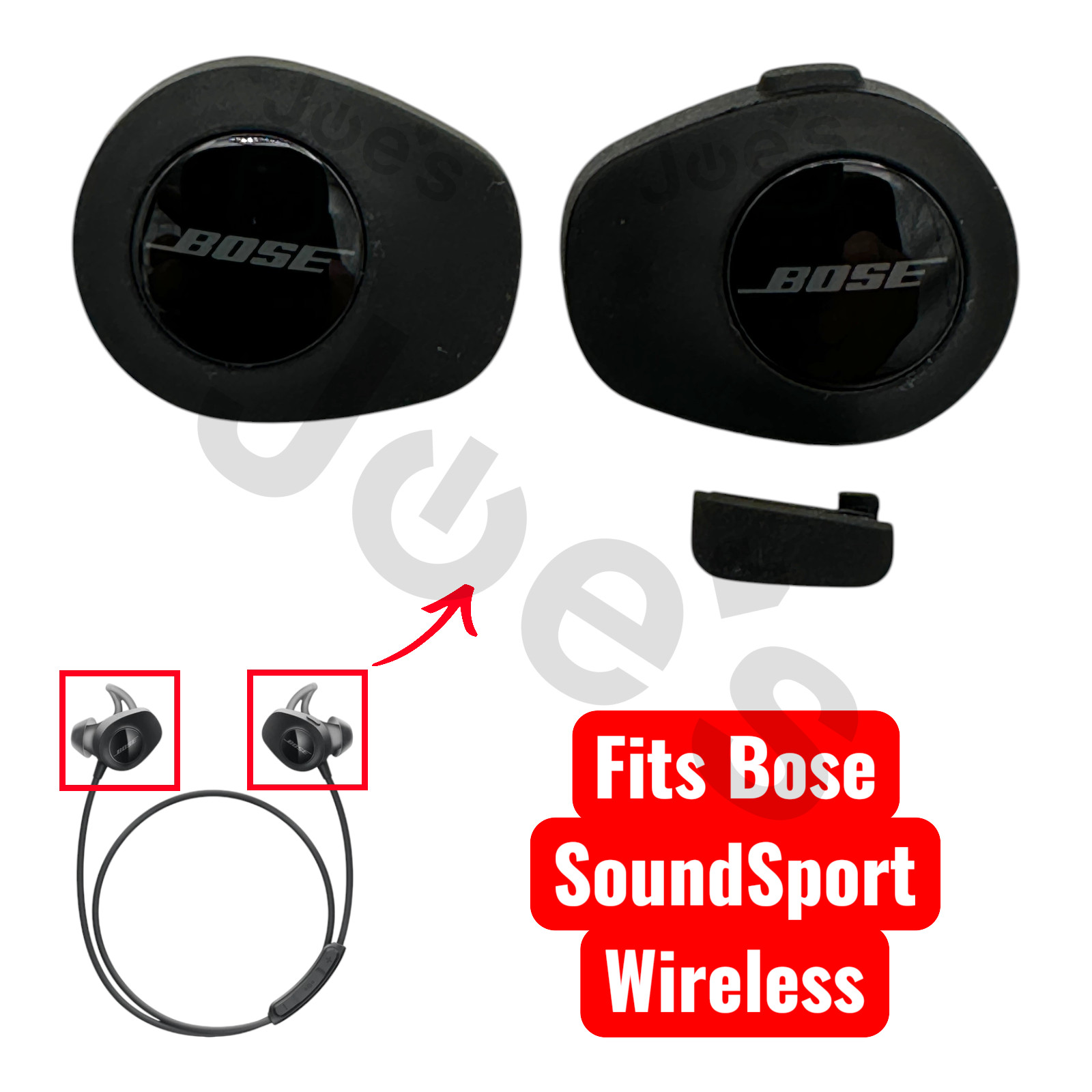Bose SoundSport Wireless Outside Rubber Cover Left Right Black Replacement Part