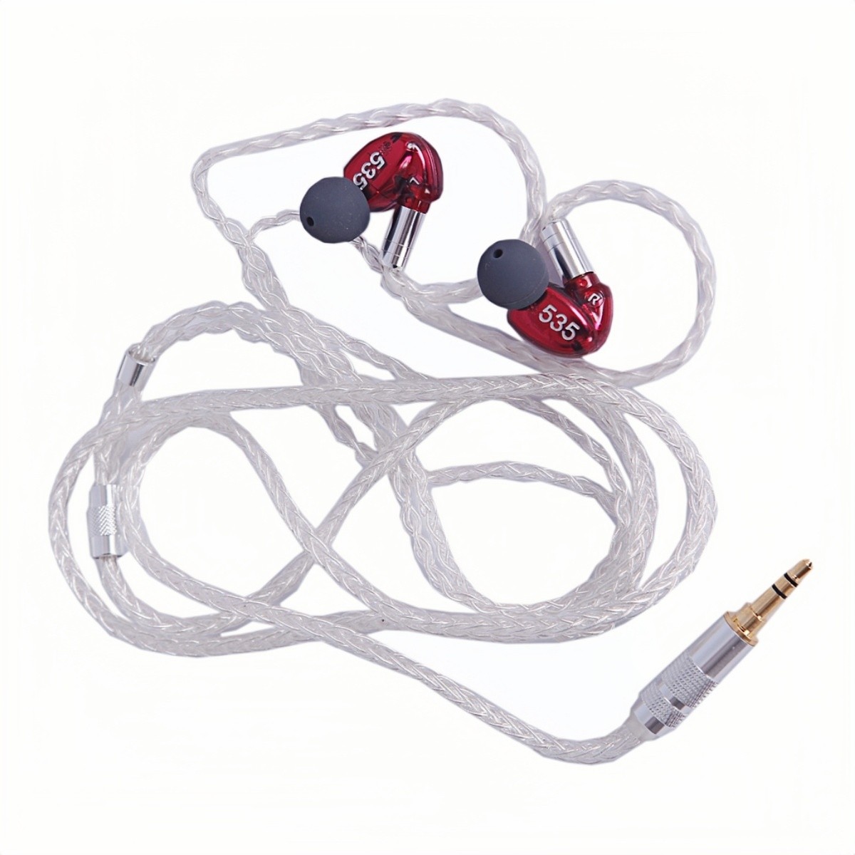 Shure SE535 Earphones Sound Isolating 3.5mm Pro Cable Headphones – White Red