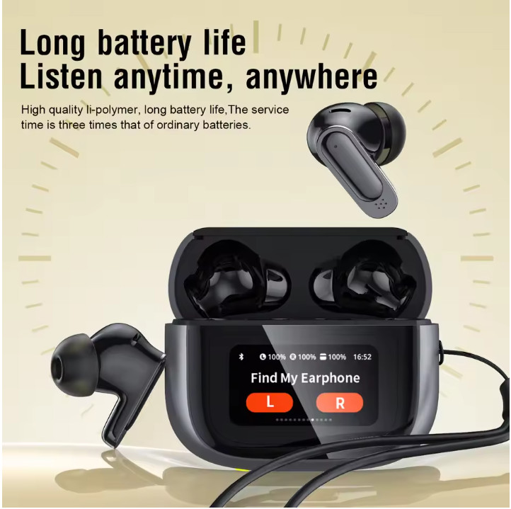 BOSECXT Ultra V11 TWS ANC ENC Wireless Earbuds Smart Touch Heavy Bass Large Scre