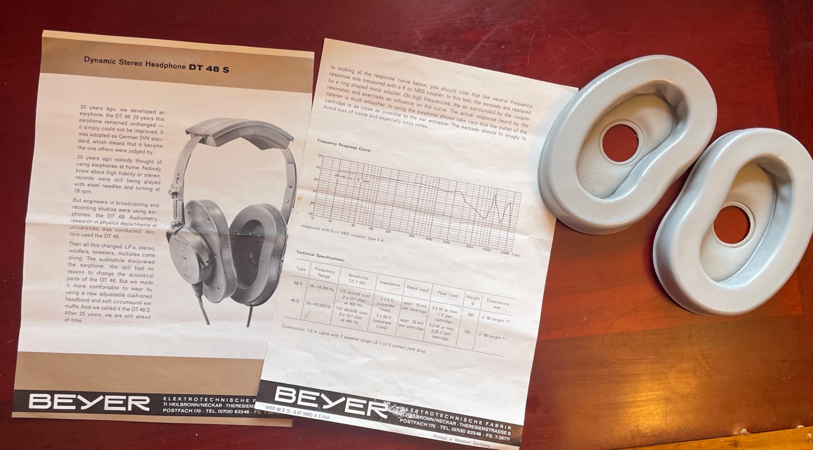 Beyer DT 48-S classic 5ohm, new pads, modded for detachable cables! Beyerdynamic