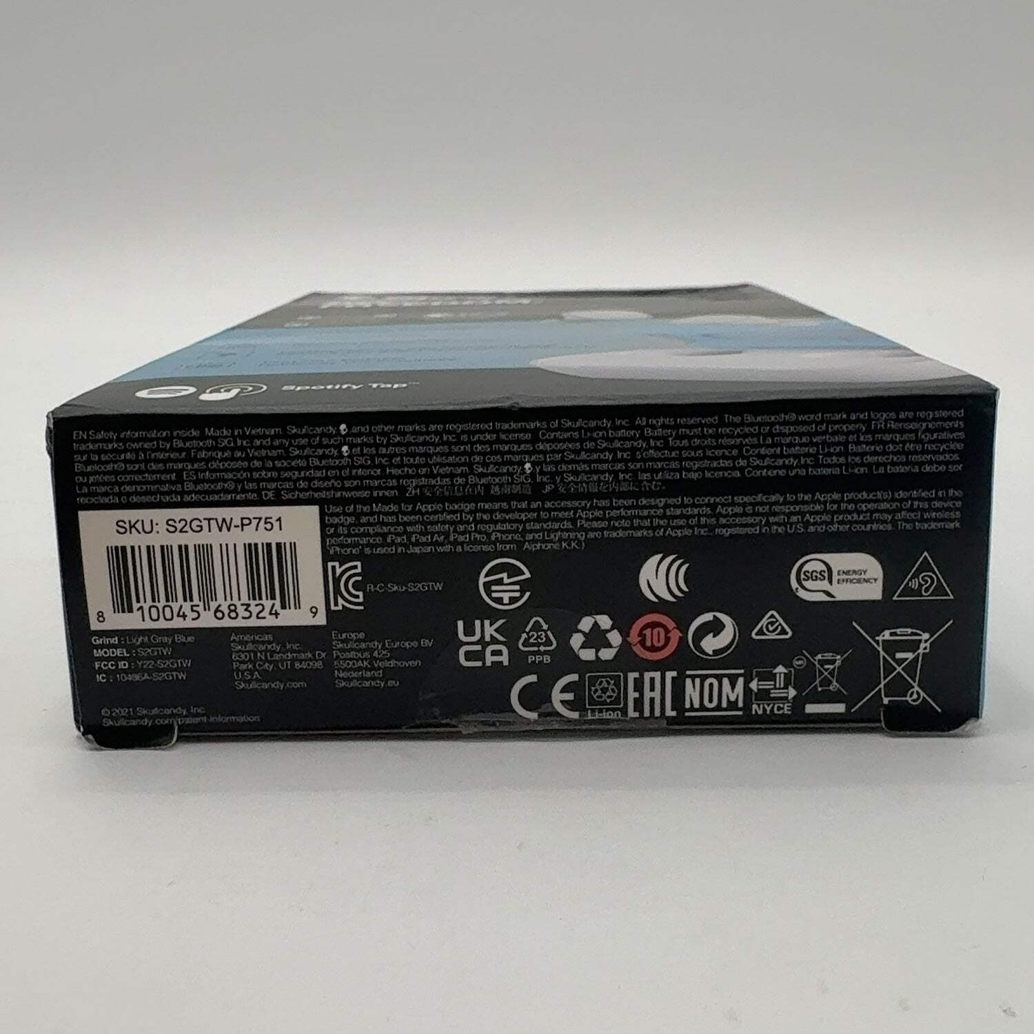 Skullcandy S2GTW True Wireless Earbuds Light Gray/Blue