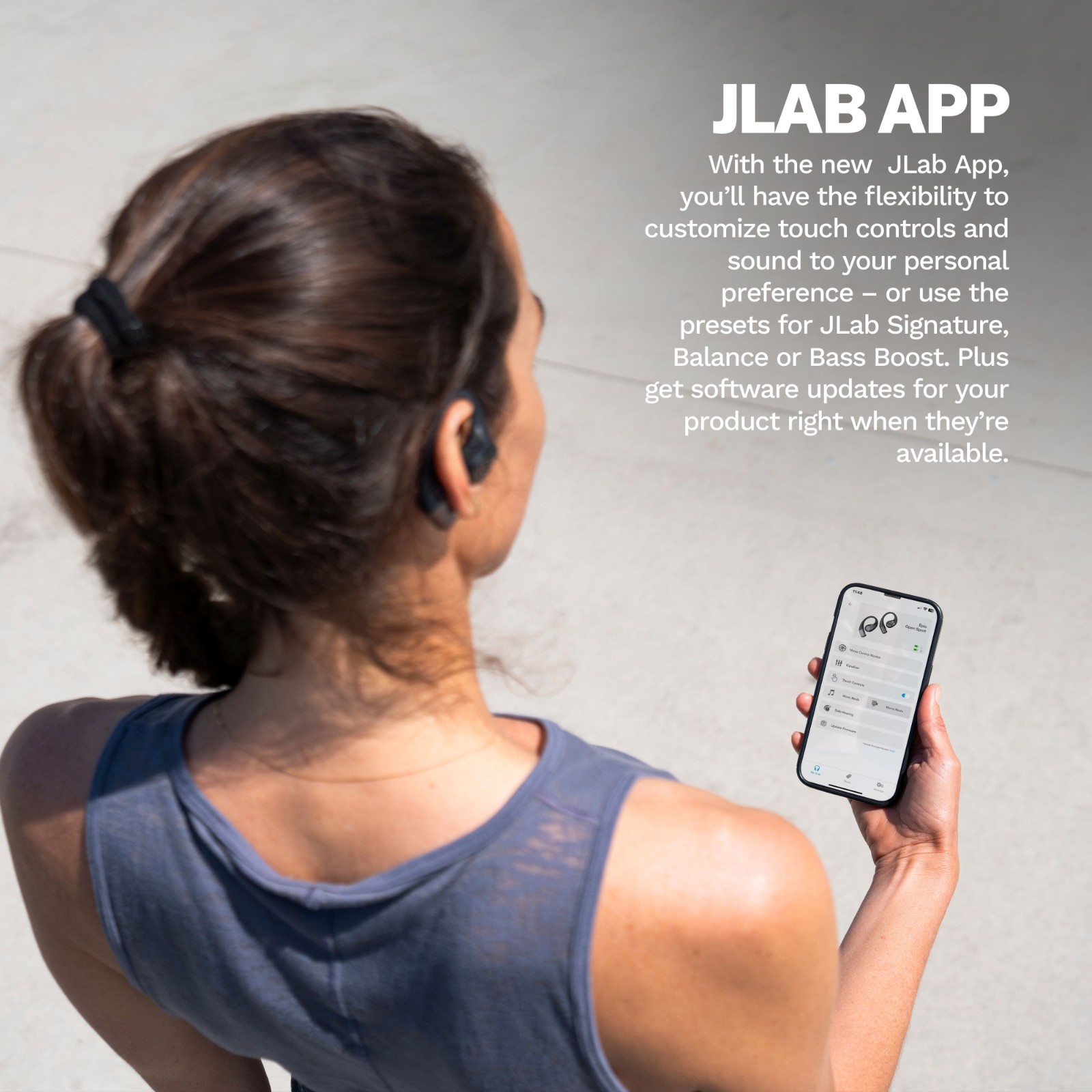 JLab Epic Open Sport Air Conduction Wireless Earbuds Black