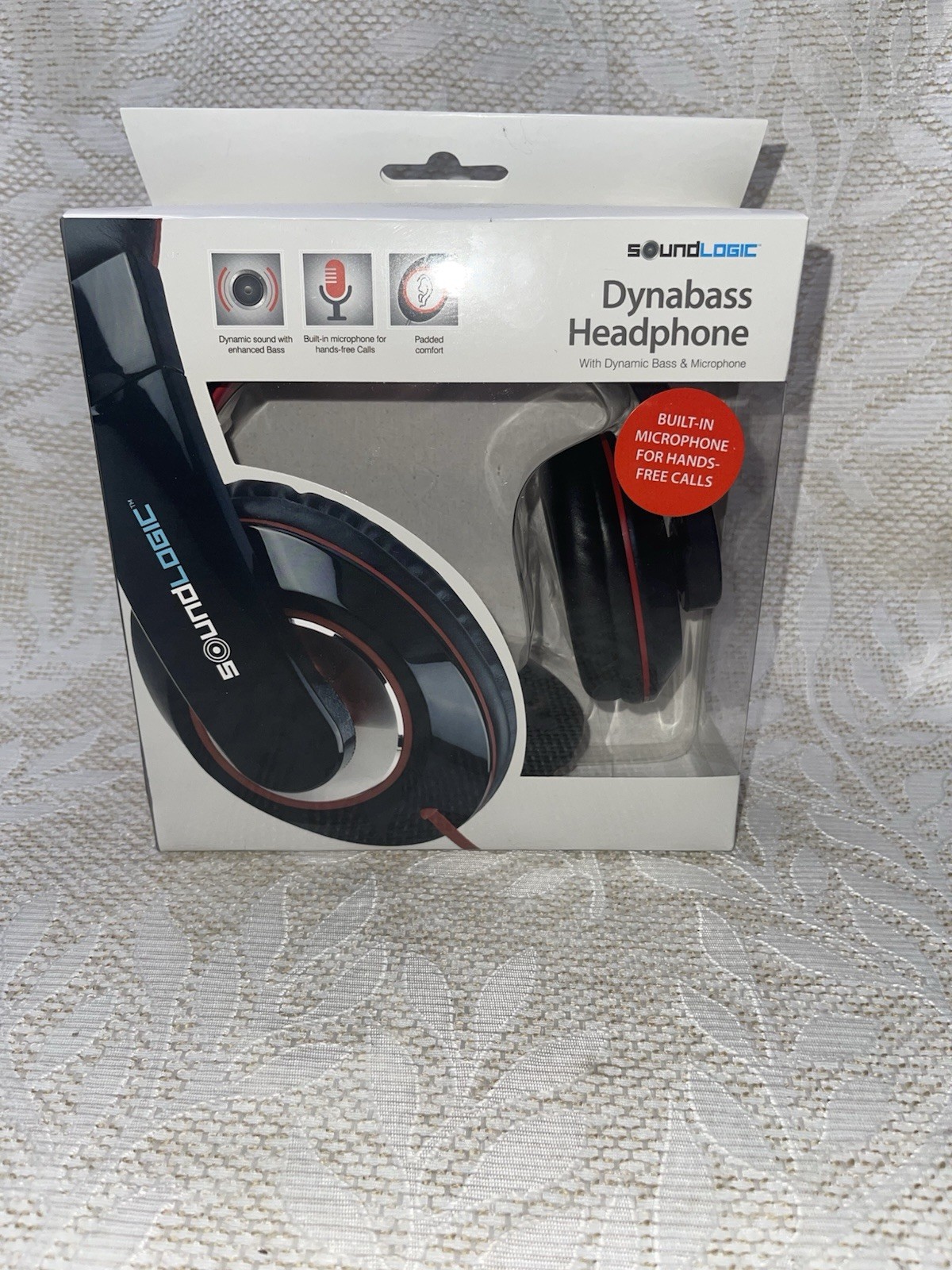 NEW SOUNDLOGIC DYNABASS HEADPHONE WITH MICROPHONE SEALED BOX