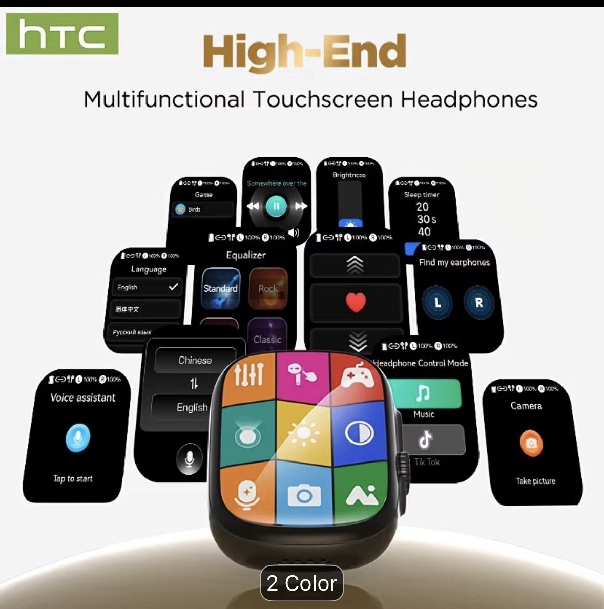 HTC NE72 AI Translator Open-Ear Wireless Headphones 134 Languages Translation