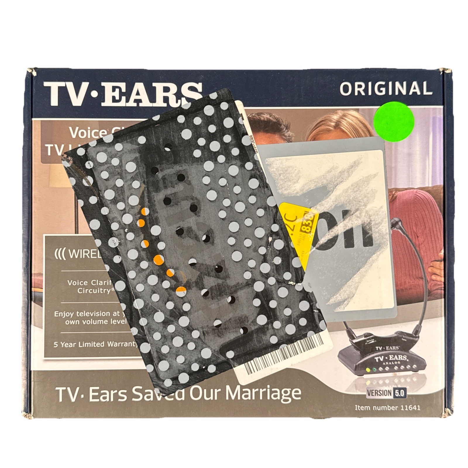 TV Ears Original Wireless Digital Voice Clarifying System 11641 Open Box