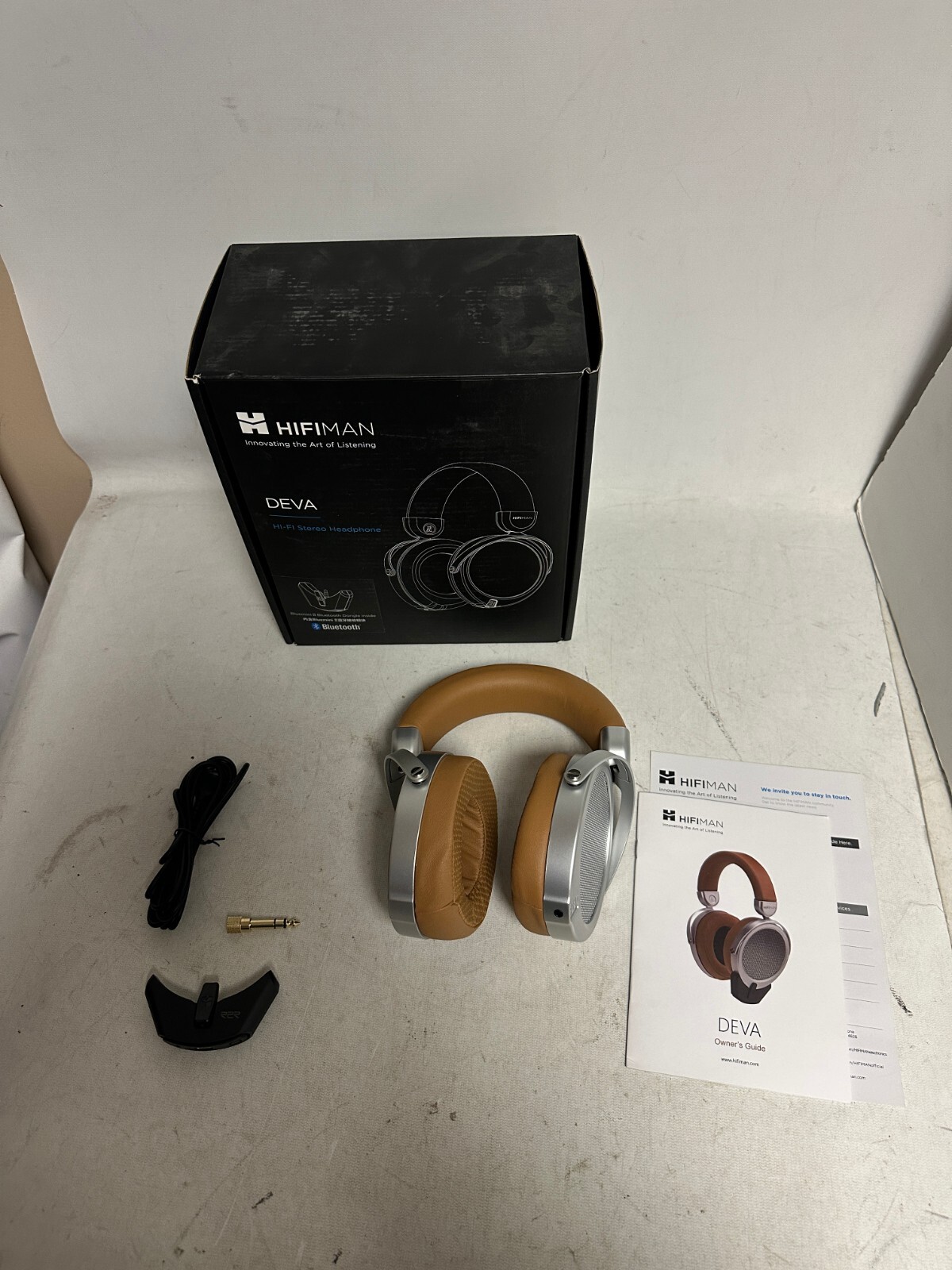HIFIMAN Deva Over-Ear Open-Back Planar Magnetic Headphone Bluetooth Dongle Brown