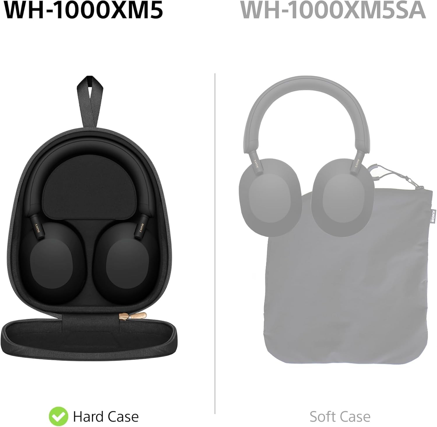 Sony WH-1000XM5 Hard Case Premium Noise Cancelling Wireless Over-Ear Headphones,