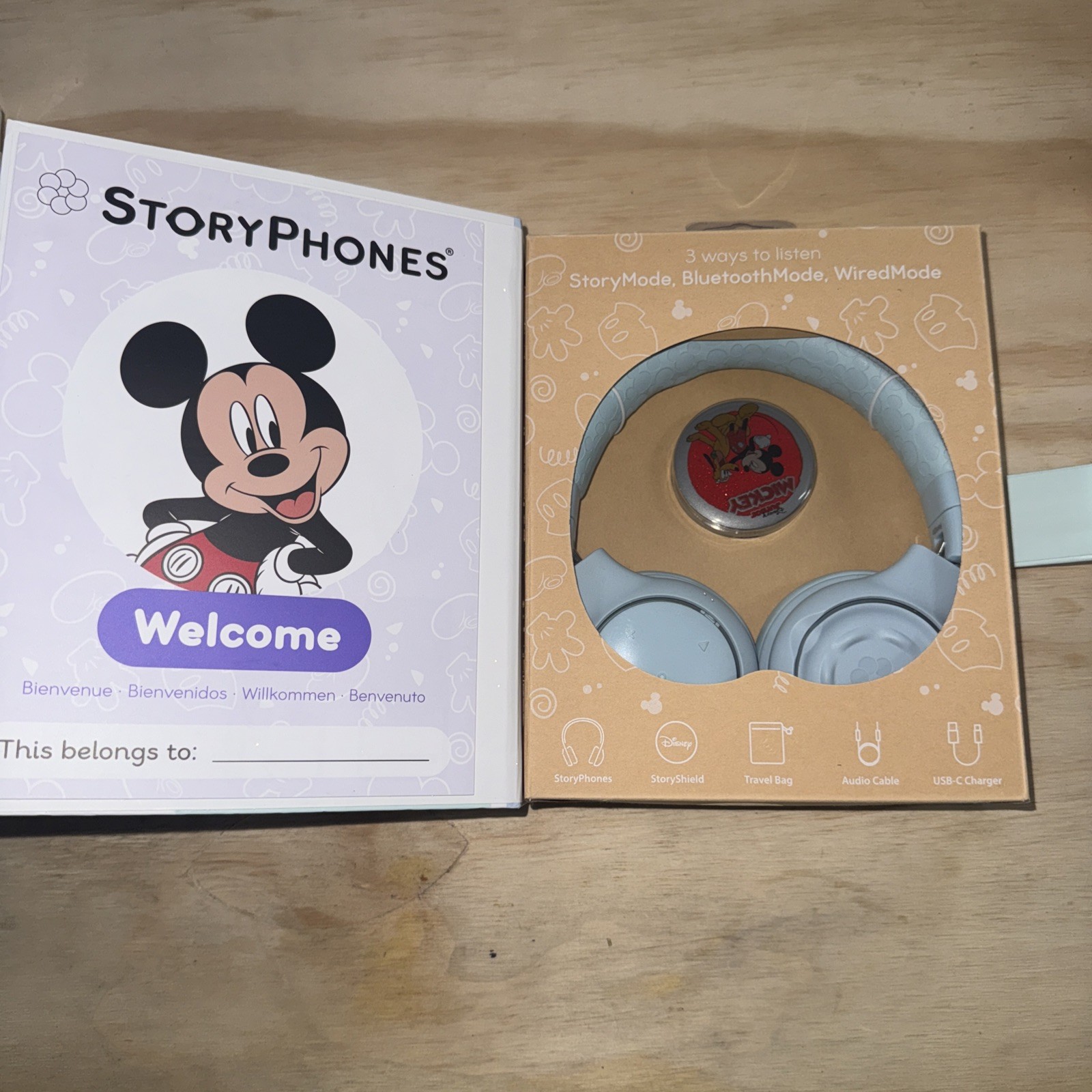 Disney StoryPhones Storytelling Bluetooth Wireless Kids Mickey Mouse